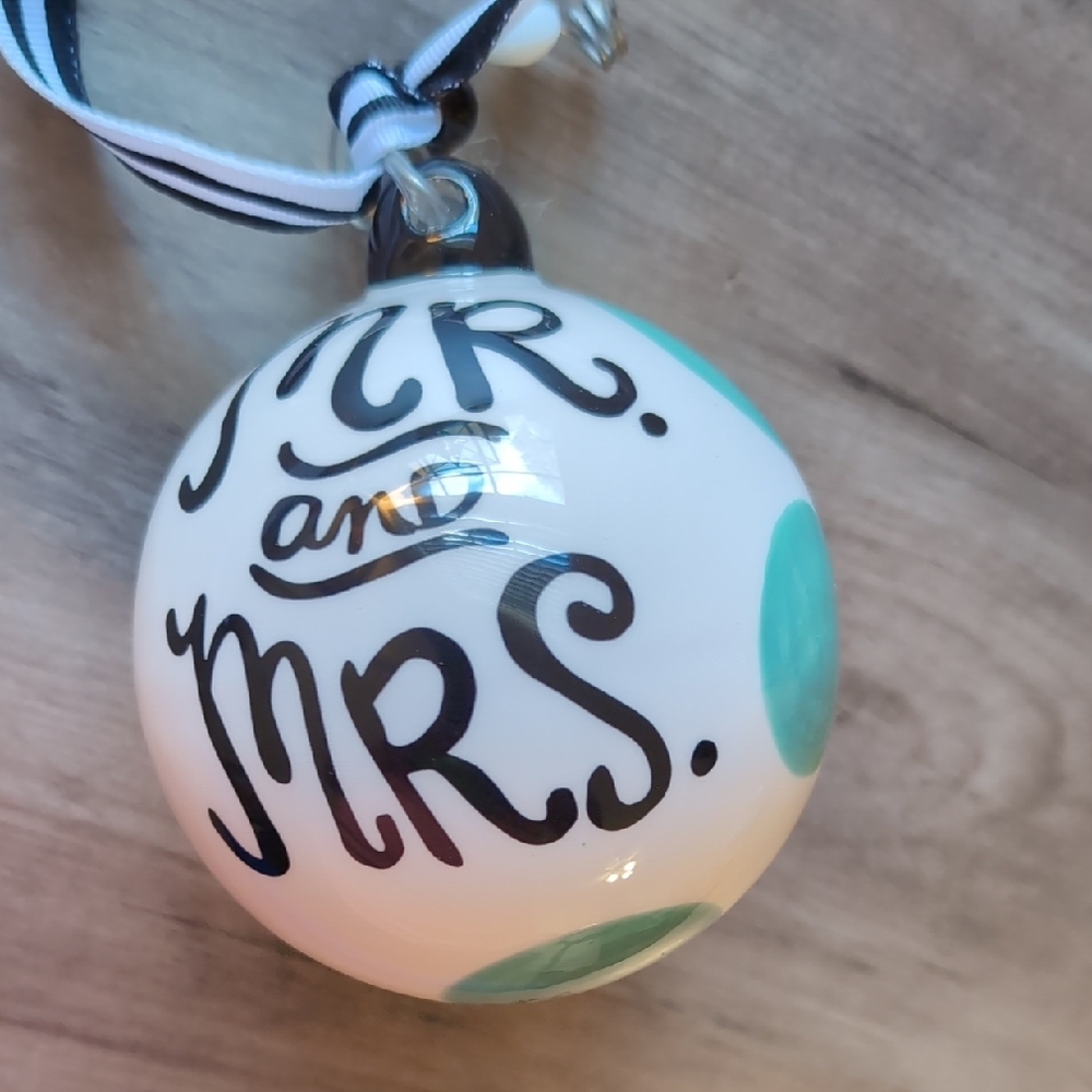 Glory Haus Mr and Mrs wedding ornament/ ball